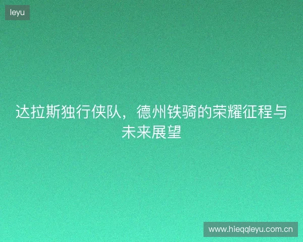 达拉斯独行侠队，德州铁骑的荣耀征程与未来展望